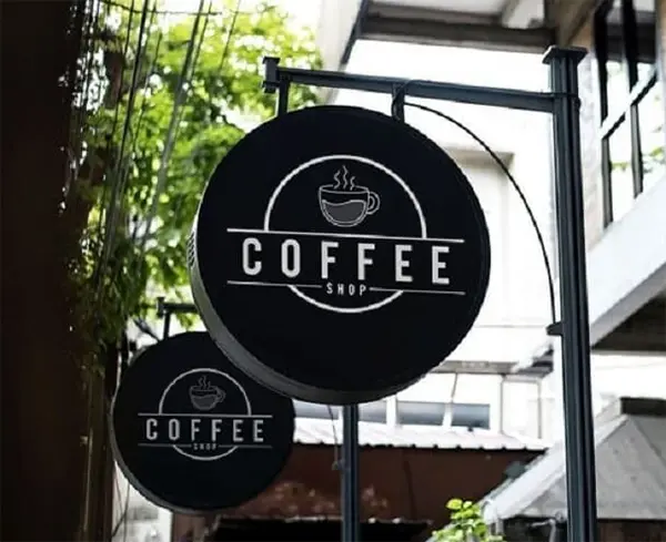 Biển Vẫy Cafe 1 biển vẫy tròn cafe